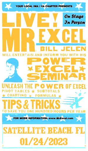 MrExcel Seminar at SATELLITE BEACH, FL