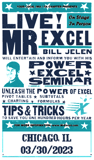 MrExcel Seminar at CHICAGO, IL