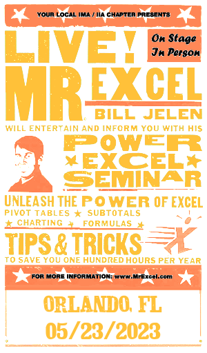 MrExcel Seminar at ORLANDO, FL