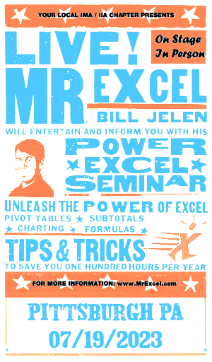 MrExcel Seminar at PITTSBURGH PA