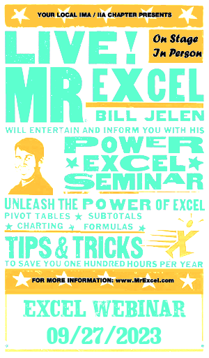 MrExcel Seminar at PITTSBURGH PA