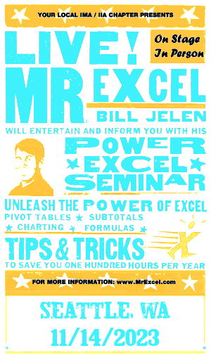 MrExcel Seminar at SEATTLE, WA