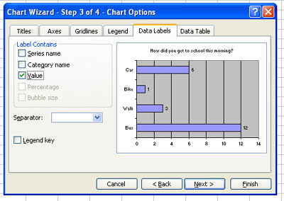 excel assignment for middle school students