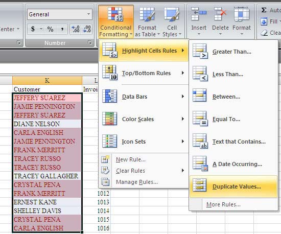 excel formula to remove duplicates in a column
